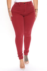 Classic High Waist Skinny Jeans - Wine Ins Street